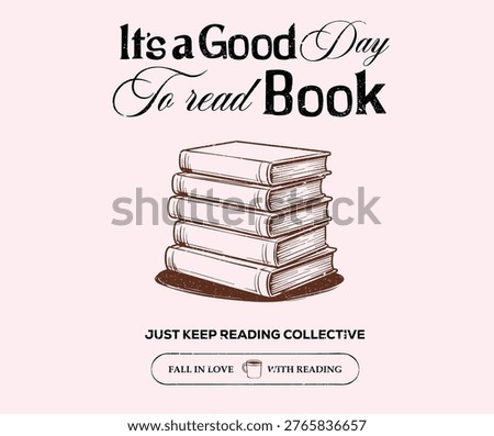Reading book artwork for apparel, sticker, batch, background, poster and others.