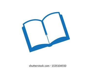 Reading book blue icon vector, open book icon 