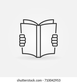 Reading a book concept icon in thin line style