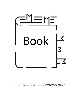 Reading book education. Electron, audio or mobile bookLine icon open book. Vector illustration of back to school, educational supplies
