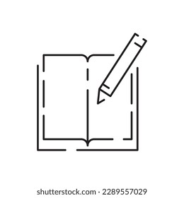 Reading book education line icon. Simple Info and Help Desk Related Vector Contains Manual, Guide Reading, Info center. Editable Stroke search
