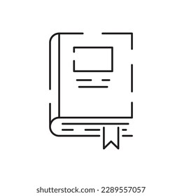 Reading book education line icon. Simple Info and Help Desk Related Contains Manual, Guide Reading, Info center. Editable Stroke search. Vector illustration