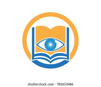 Reading book education logo design template