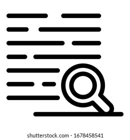 Reading book exploration icon. Outline reading book exploration vector icon for web design isolated on white background