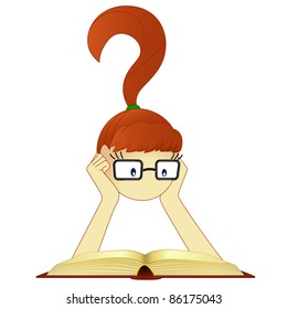reading a book girl