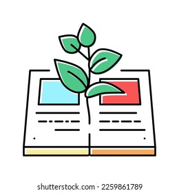 reading book for growing knowledge color icon vector. reading book for growing knowledge sign. isolated symbol illustration