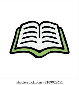 Reading book hand-drawn icon vector graphic illustration