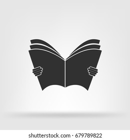 Reading Book Icon Stock Vector (Royalty Free) 679789822 | Shutterstock