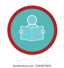 Reading book icon design isolated. vector illustration