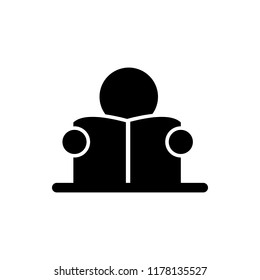 reading book icon. Element of back to school icon for mobile concept and web apps. Glyph reading book icon can be used for web and mobile