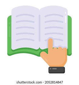 Icono de libro de lectura en diseño plano