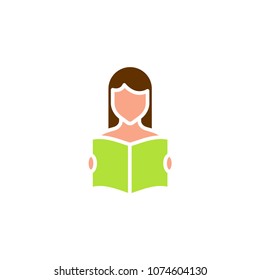 Reading a book icon illustration vector symbol