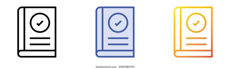 reading book icon. Linear, Blue Fill and Gradient Style Design Isolated On White Background