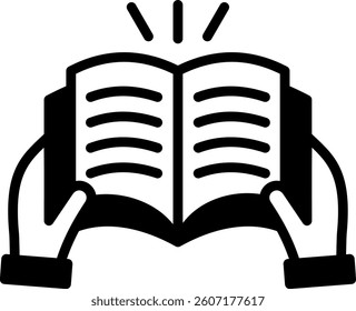 Reading Book Icon Mixed Vector Illustration