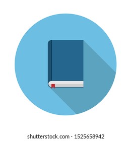 reading book icon with red bookmark. Flat illustration of reading book vector icon for websites isolated on white background.10 eps.