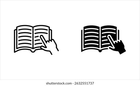 reading book icon set, vector illustration on white background