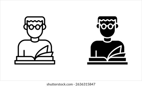 reading book icon set, vector illustration on white background