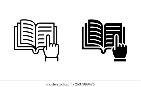 reading book icon set, vector illustration on white background