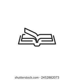 Reading book icon. Simple reading book icon with a bookmark, ideal for educational resources, e-book readers, and literary websites. Vector illustration