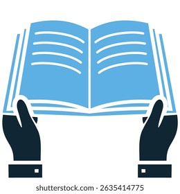 Reading book icon vector for education, study time, or literature focus. Ideal for school visuals, online class content, or library-themed microstock illustrations and apps.