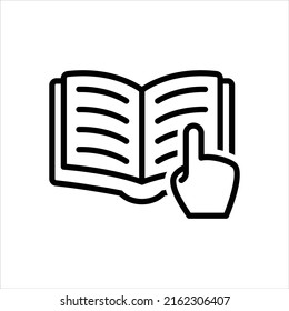 Ilustración gráfica del vector de icono del libro de lectura