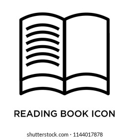 Reading book icon vector isolated on white background for your web and mobile app design, Reading book logo concept