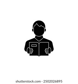 reading book icon vector. reading teks