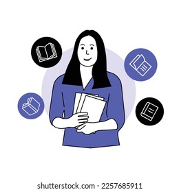 Reading Book Illustration trendy vector files