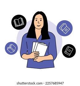 Reading Book Illustration trendy vector files