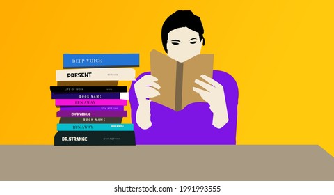 Reading Book Illustration vector images