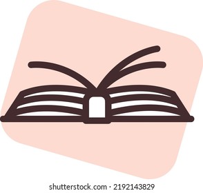 Reading a book, illustration, vector on a white background.