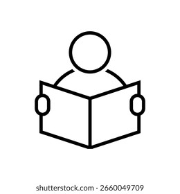 Libro de lectura aislado icono gráfico Vector