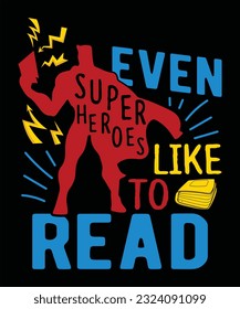 Reading book library typography vector tshirt design