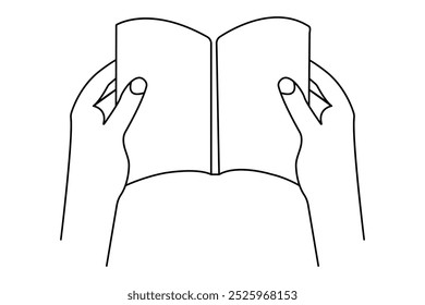 Buchzeilensymbol mit Hand lesen
