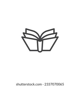 Icono de línea de libro de lectura. signo de estilo lineal para concepto móvil y diseño web. Abrir las páginas del libro contorno icono vector. Símbolo, ilustración del logotipo. Gráficos vectoriales