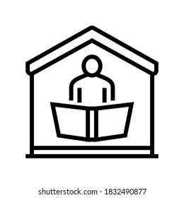 reading book line icon vector. reading book sign. isolated contour symbol black illustration