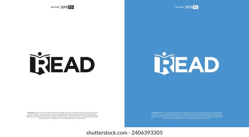 reading book logo logo design lettering read logo