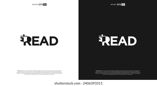 reading book logo logo design lettering read logo