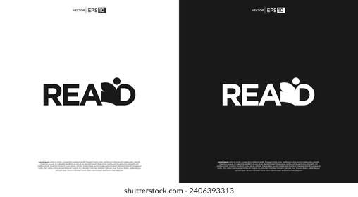 reading book logo logo design lettering read logo