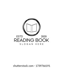 Reading book logo design template for business and brand company