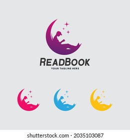 reading book logo design template