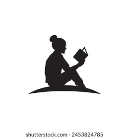 Reading book logo icon, vector illustration design