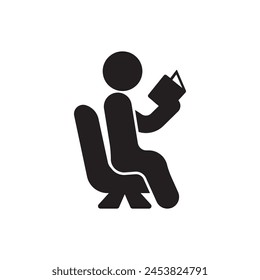 Reading book logo icon, vector illustration design