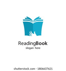 Reading book logo template vector illustration design