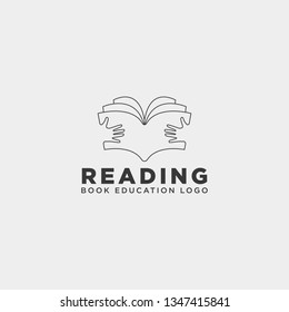 reading book magazine education simple logo template vector illustration icon element