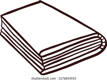 Reading book, notepad line monochrome illustration vector