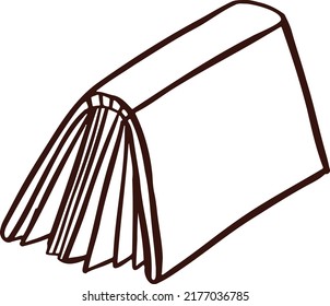 Reading book, notepad line monochrome illustration vector