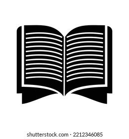 Icono de lectura de libro en biblioteca | Ilustración del vector negro |