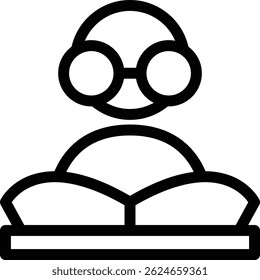 reading book outline black icon for education theme