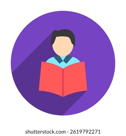 Reading Book rounded flat color, mini illustration icon, related to relaxation, spa, wellness and more. Vector EPS 10 for modern concept, print, UI, UX kit, web and app development